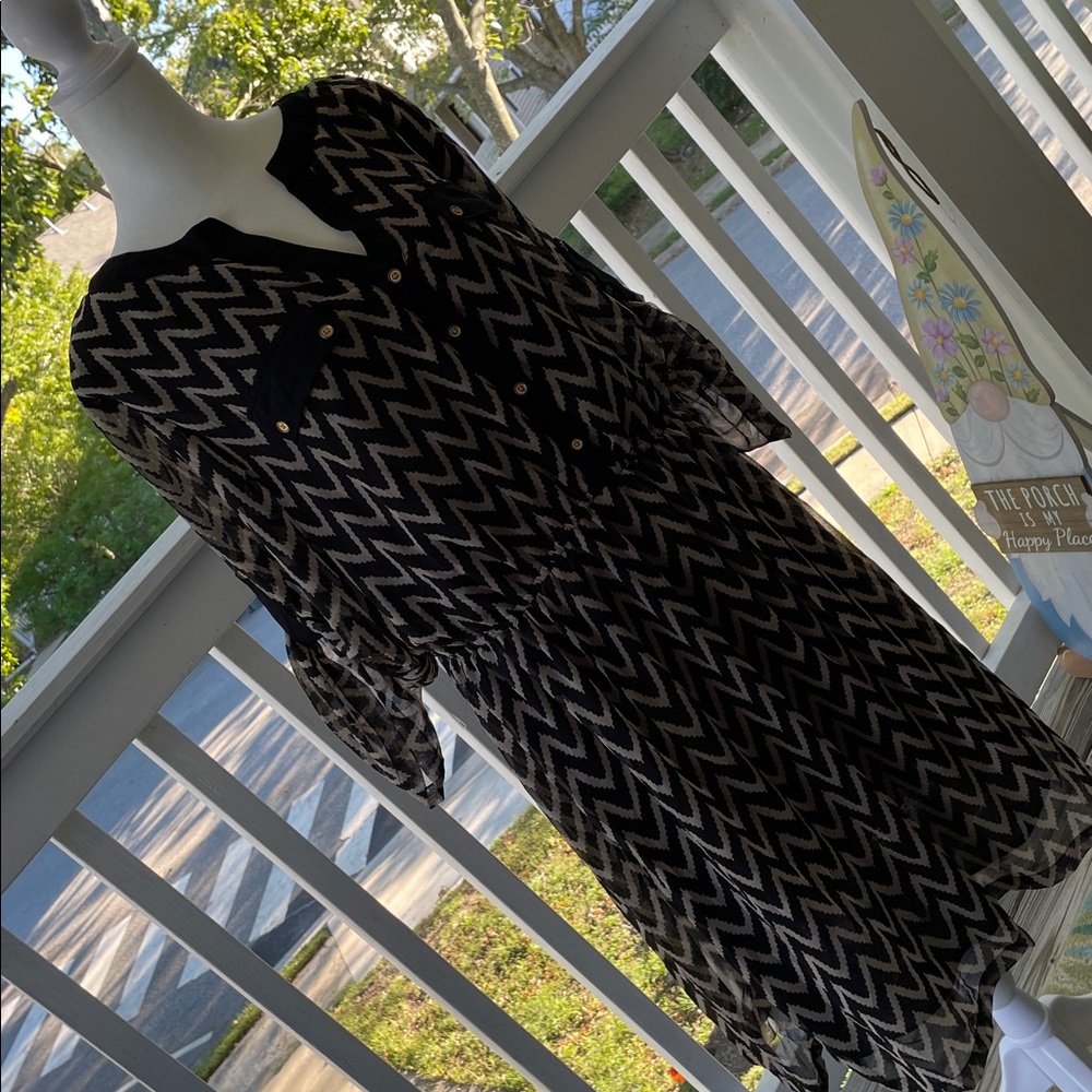 Black and Tan Chevron Dress